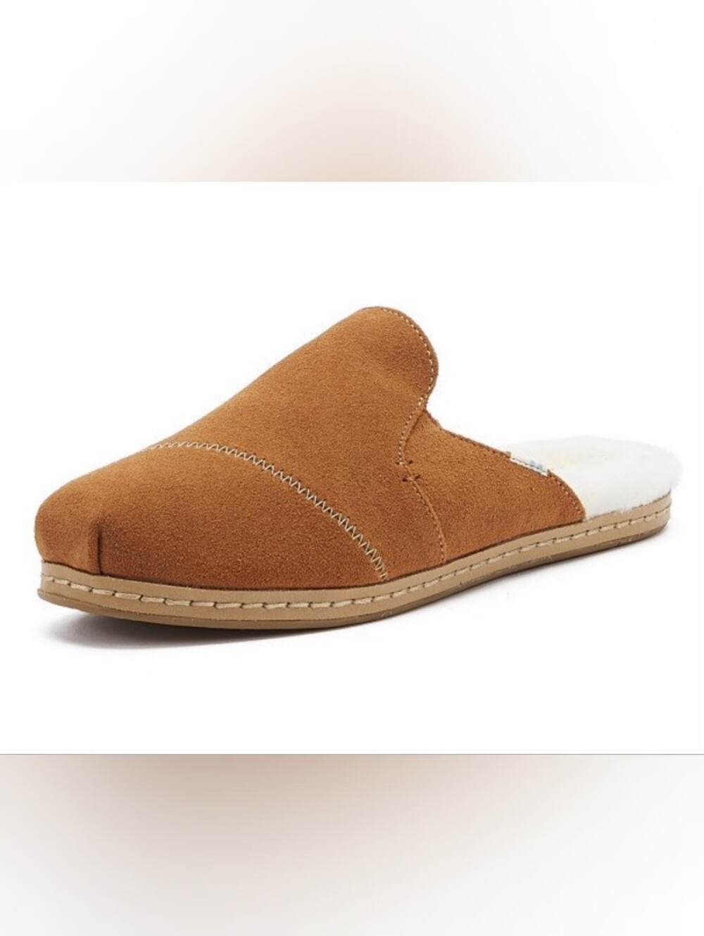 Toms Nova Faux Fur Leather Camel Slippers Shoes Sz 8 Suede SH481